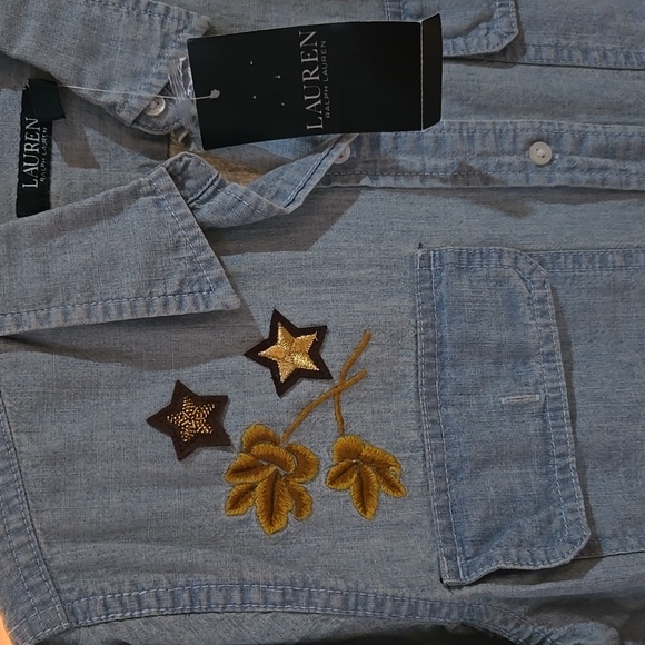 Ralph Lauren Women's Chambray Light Blue Denim Shirt Size S NWT - Picture 6 of 7